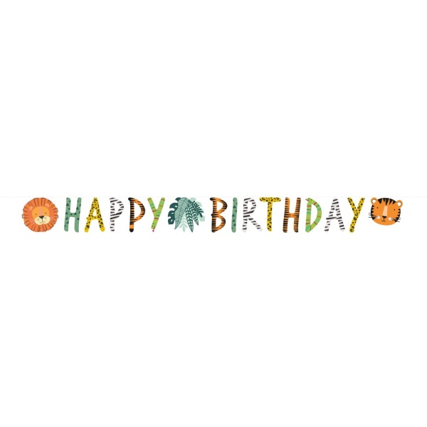 Banner Happy Birthday Baby Safari 180 x 15 cm