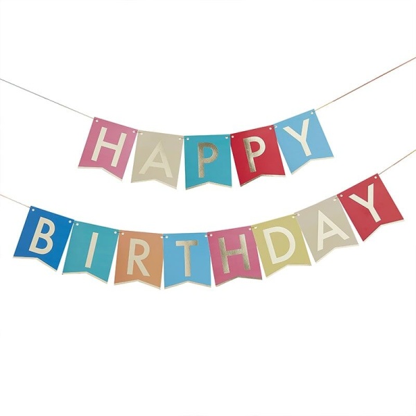 Banner Happy Birthday Multicolor 2 x 1,7 m