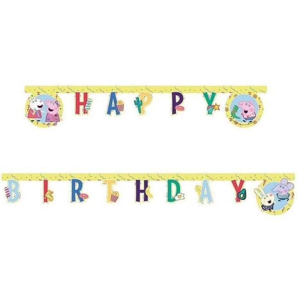 Levně Banner Happy Birthday Prasátko Peppa 230 cm