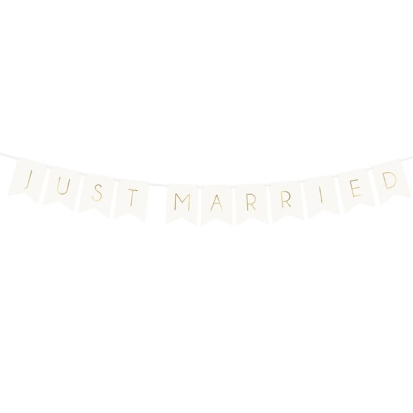 Banner svatební Just Married 15 x 155 cm