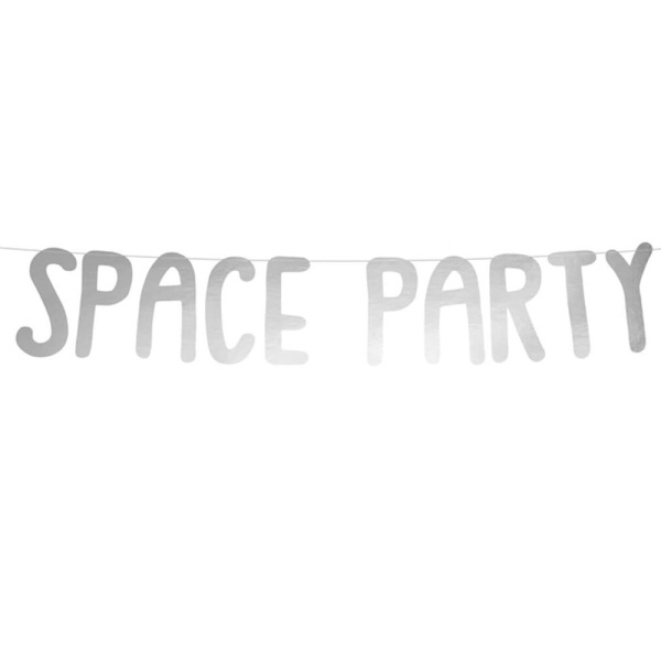 Banner Space party stříbrný