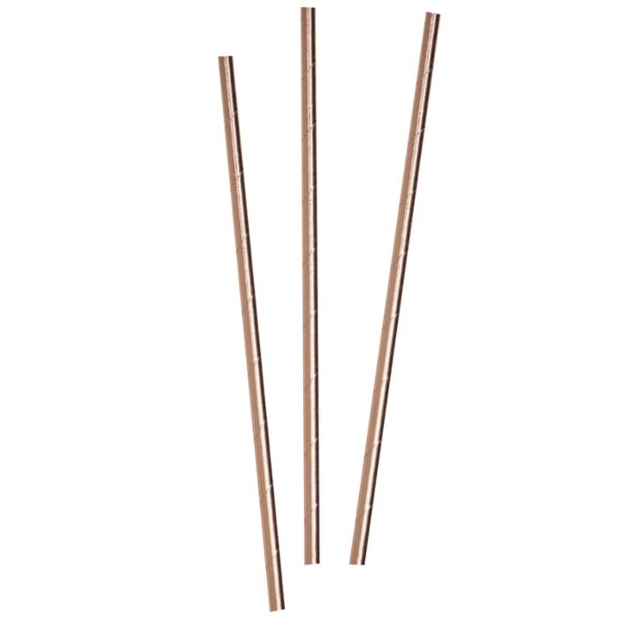 Brčka papírová Rose Gold 19,5 cm 25 ks