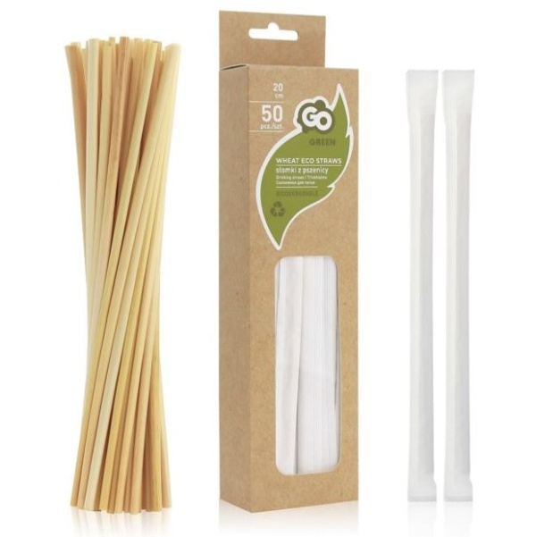 Brčka ze slámy přírodní EKO 50 ks 20 cm