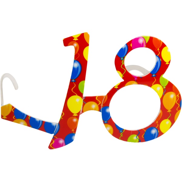 Brýle narozeninová party s balonky "18. let"