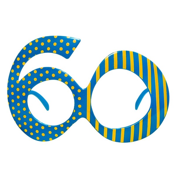 Narozeninové party brýle "60 let" modré