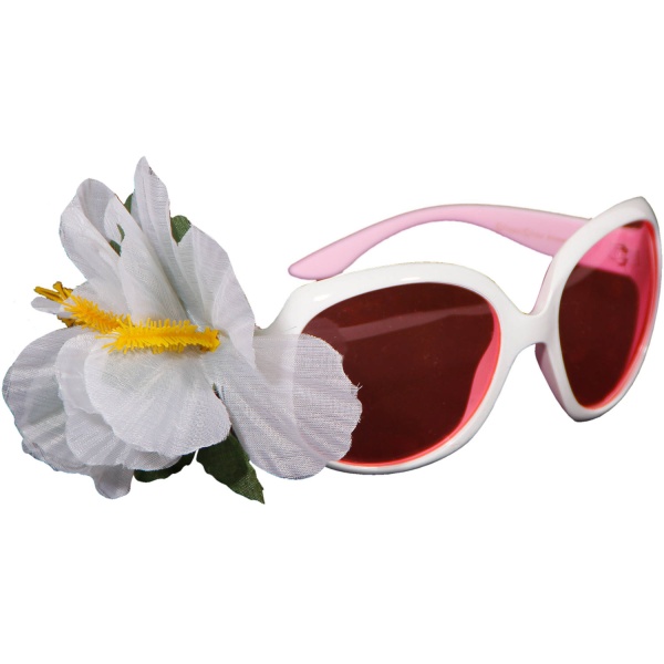 Brýle Hawaii bílý ibišek
