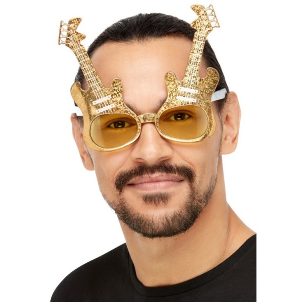 Brýle na party elektrické kytary zlaté