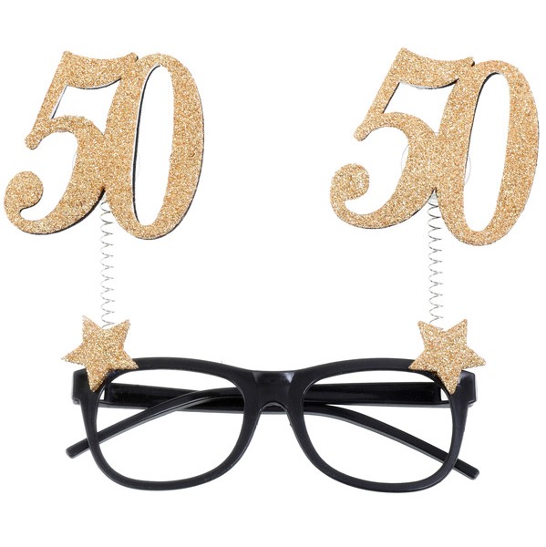 Levně Brýle na oslavu narozenin glitrové "50 let"