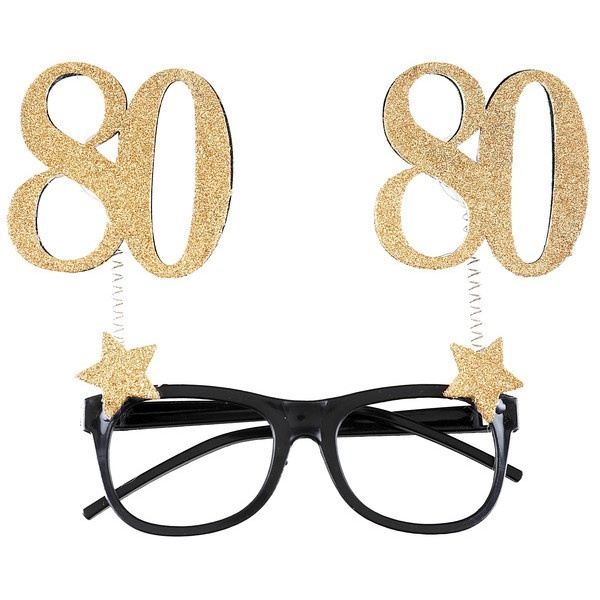 Levně Brýle na oslavu narozenin glitrové "80let"