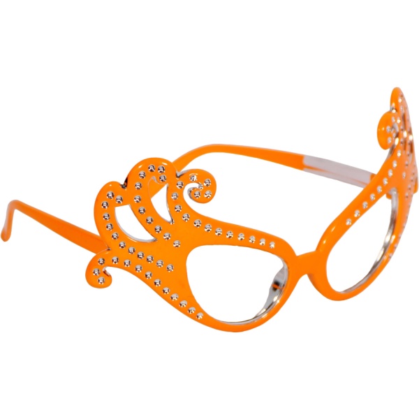 Brýle oranžové motýlí 20 cm