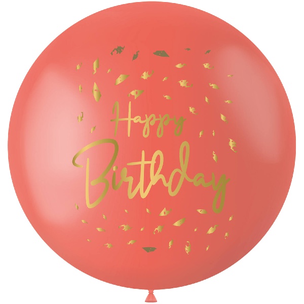 Levně Balón Jumbo červený Happy Birthday 80 cm 1 ks