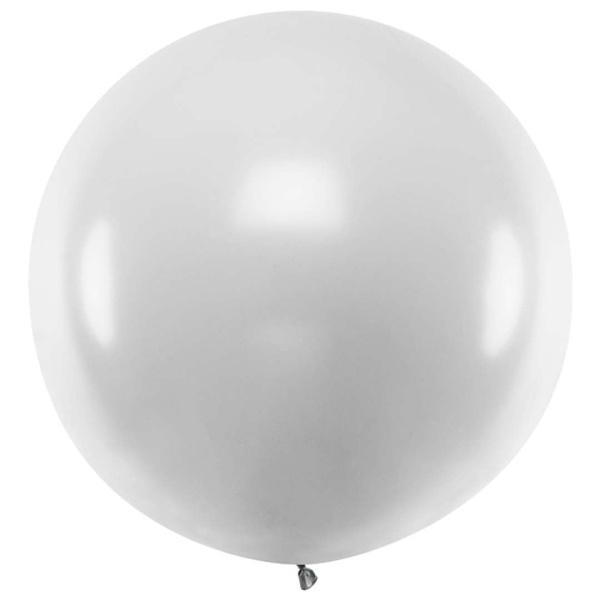 Balón Jumbo metalický Silver Snow 1 m