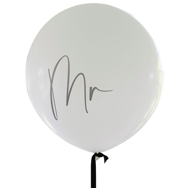 Balón latexový Mr.s černou stuhou 91 cm