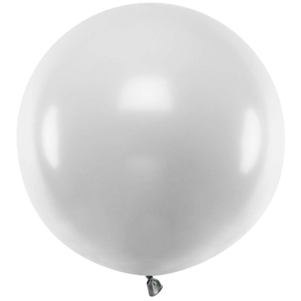 Balón latexový metalický stříbrný 60 cm