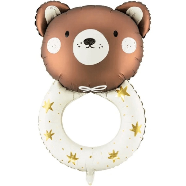 Baby Medvídek  - Balónek fóliový Chrastítko medvídek 68 x 88 cm