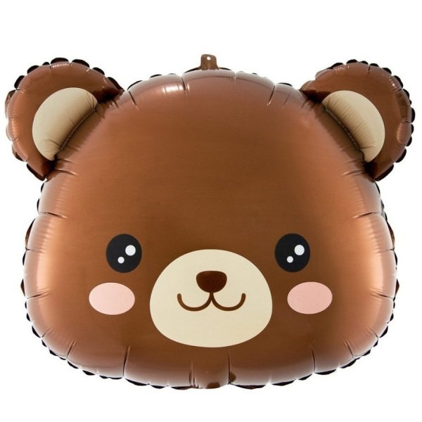 Balónek fóliový Hlava medvídka hnědá 48 x 38 cm