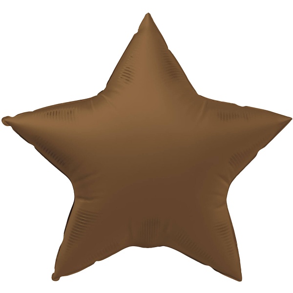 Balónek fóliový Hvězda čokoladově hnědá, matná 45 cm