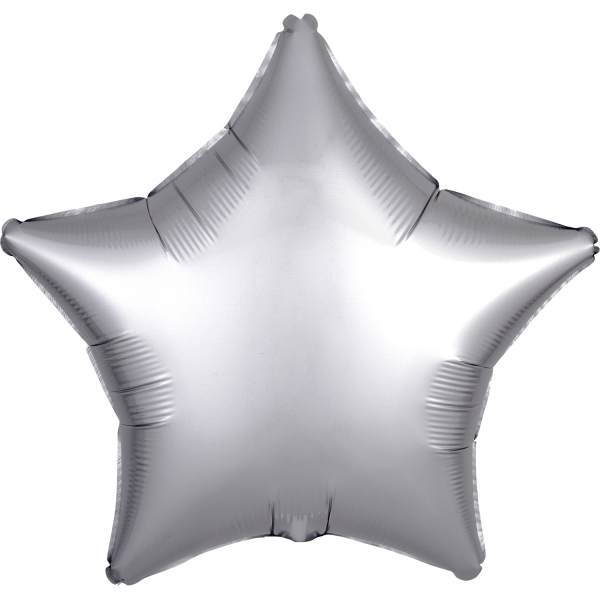 Balónek fóliový Hvězda saténová stříbrná 48 cm