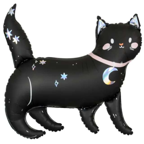 Halloween Happy party – balónek fóliový Kočka černá 81 x 80 cm