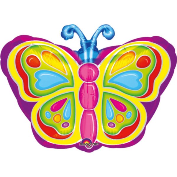 Levně Balónek fóliový Motýl barevný 33 x 45 cm