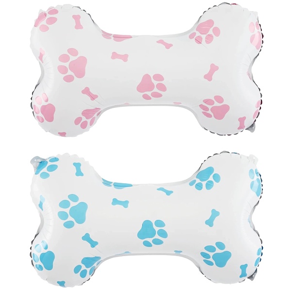 Balónek fóliový Psí kost modrá/růžová 39x62 cm 2 ks