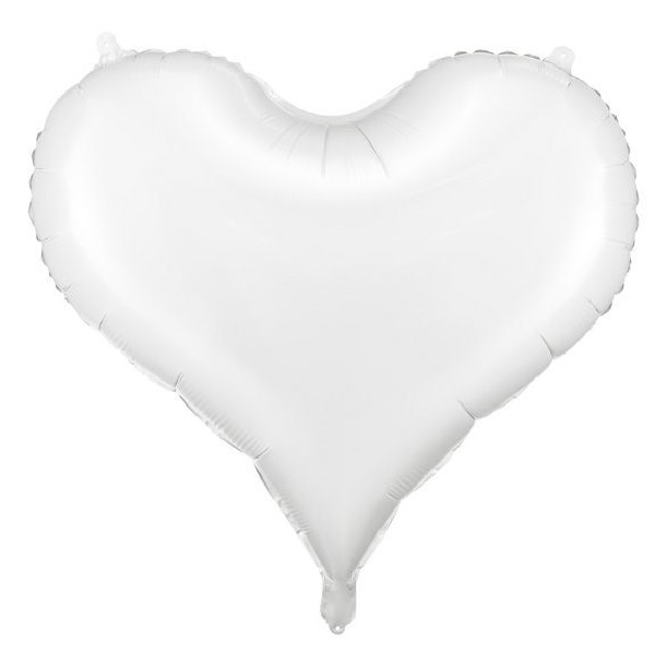 Balónek fóliový Srdce bílé 61 x 53 cm