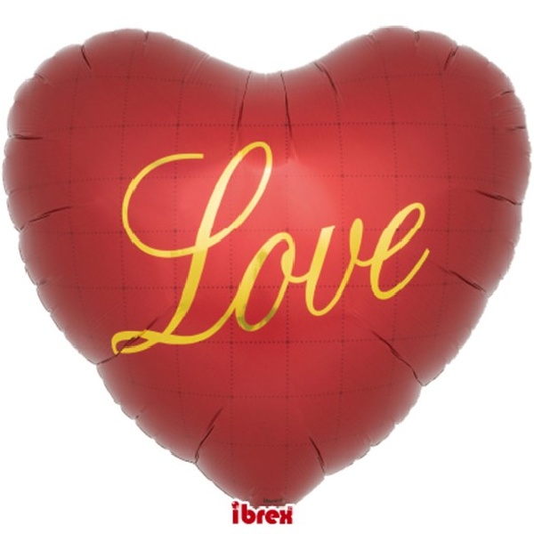 Levně Balónek fóliový Srdce červené "Love" 63 cm