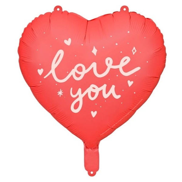 Levně Balónek fóliový Srdce červené "Love you" 35 cm