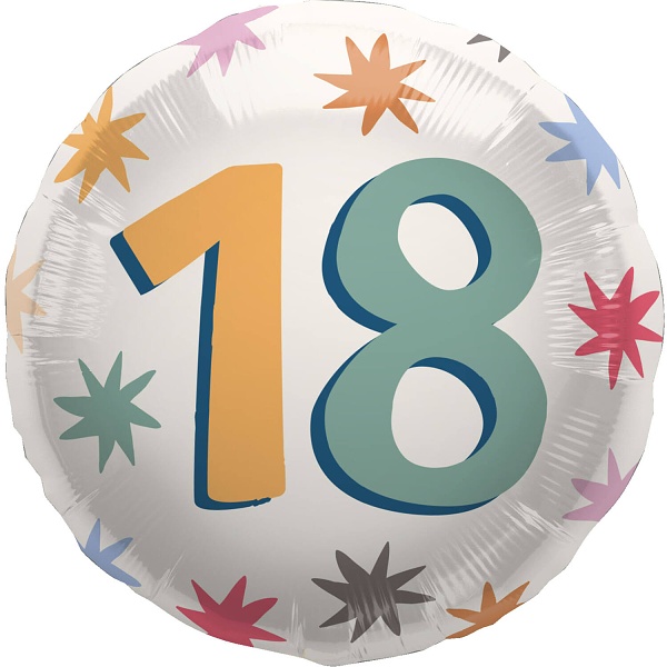 Balónek fóliový Starburst 18. narozeniny 45 cm