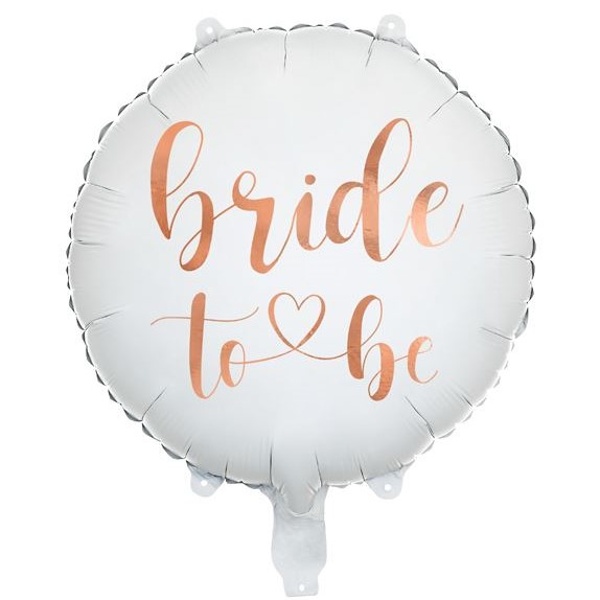 Rozlučka \'Bride to be - Balónek fóliový bílý, rosegold 35 cm