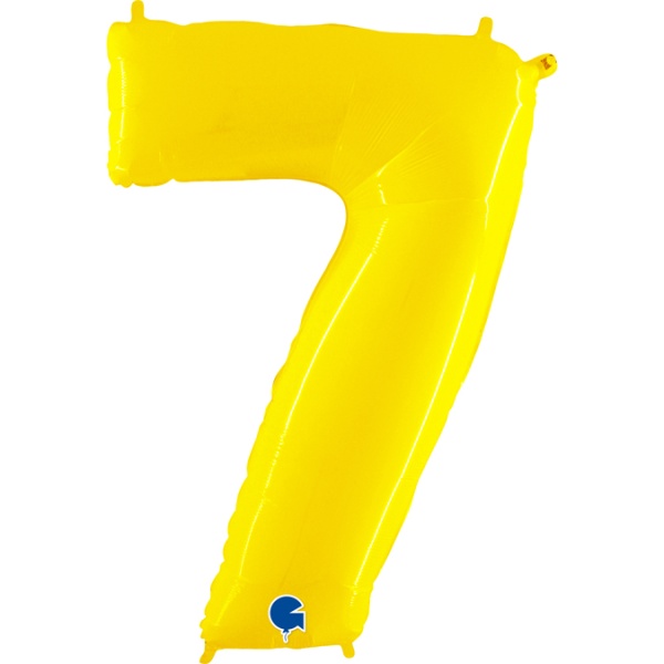 Balónek fóliový číslice žlutá 7 - 102 cm