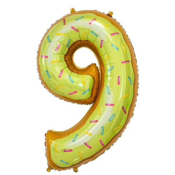 Balónek fóliový číslice 9 Sušenka 78 cm