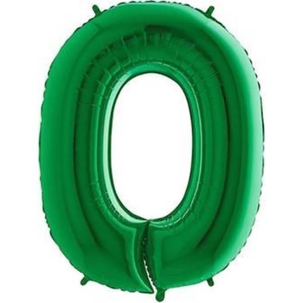 Levně Balonek číslo zelené 0 z folie - 102 cm