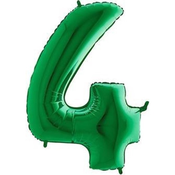 Levně Balonek číslo zelené 4 z folie 102 cm