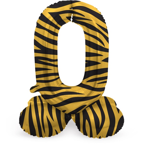 Balónek fóliový číslo 0 samostojné Tygr 41 cm