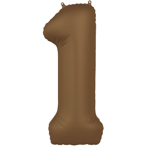 Balónek fóliový číslo 1 Čokoládově hnědý, matný 86 cm