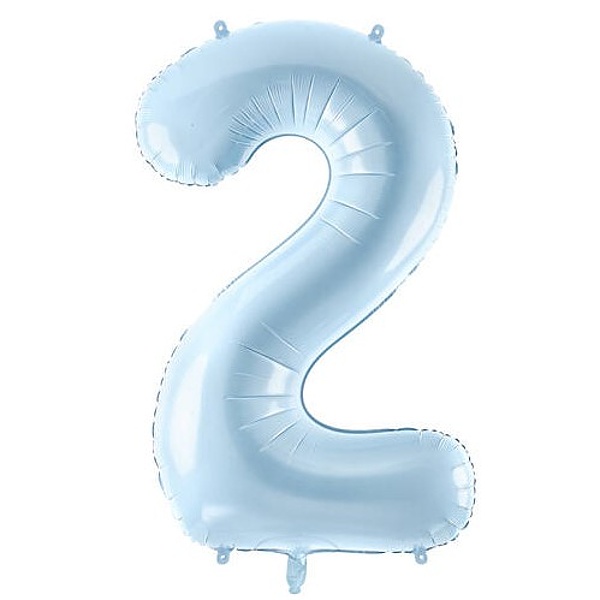 Balónek fóliový číslo 2 pastelově modrý 72cm