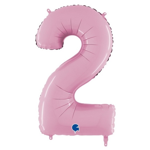 Balónek fóliový číslo 2 pastelově růžové 66cm