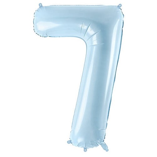 Balónek fóliový číslo 7 pastelově modrý 72cm