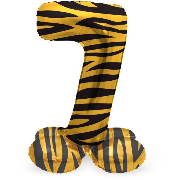 Balónek fóliový číslo 7 samostojné Tygr 41 cm