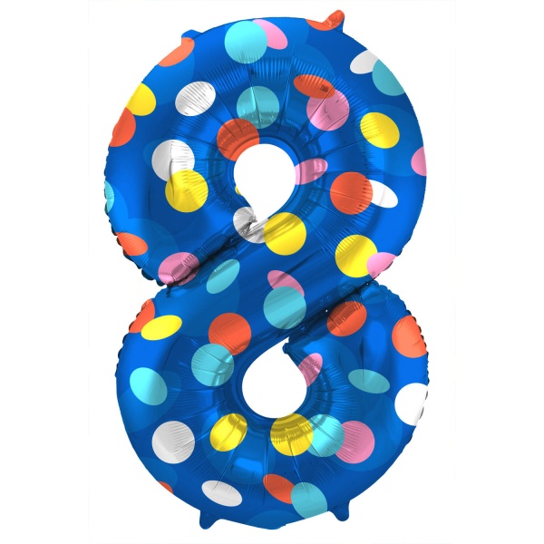 Balónek fóliový číslo 8 Lentilky 86 cm