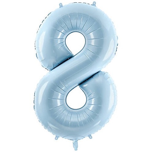 Balónek fóliový číslo 8 pastelově modrý 72cm