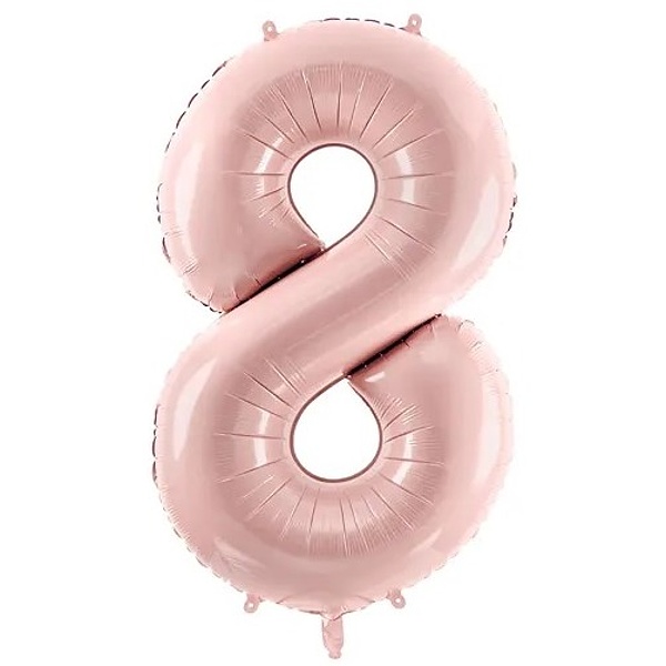 Balónek fóliový číslo 8 pastelově růžový 72cm