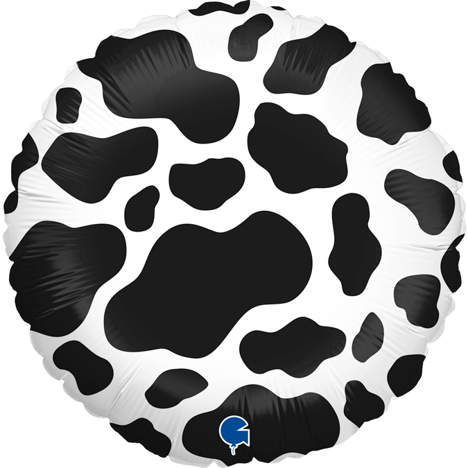 Balónek fóliový kulatý Vzor kráva 46 cm