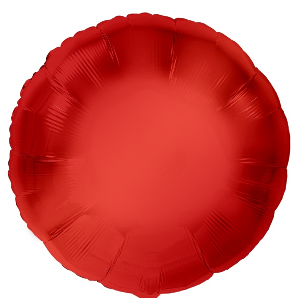Levně Balónek fóliový metalický kruh červený 43 cm