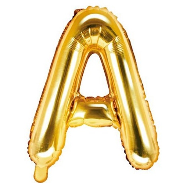 Balónek fóliový písmeno A zlaté 35 cm