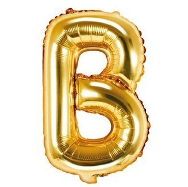 Balónek fóliový písmeno B zlaté 35 cm
