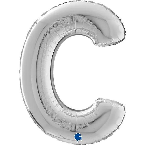 Balónek fóliový písmeno C stříbrné 66 cm