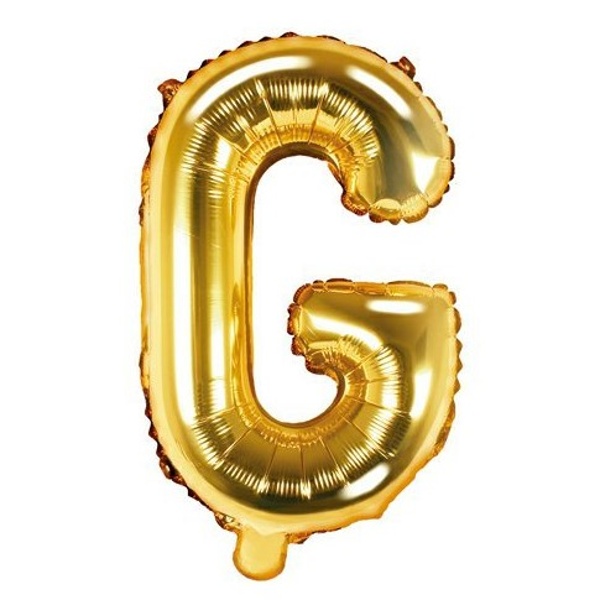 Balónek fóliový písmeno G zlaté 35 cm