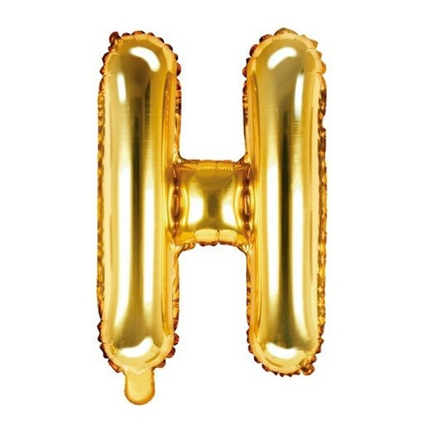 Balónek fóliový písmeno H zlaté 35 cm